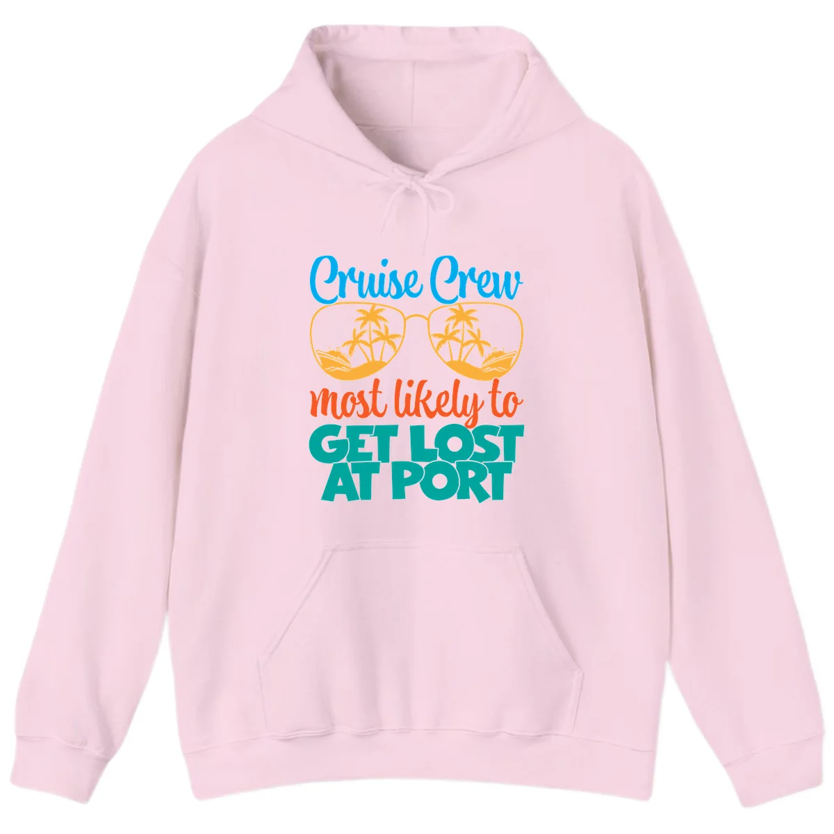 Cruise Crew Most Likely To Get Lost At Port Hoodie in Light Pink