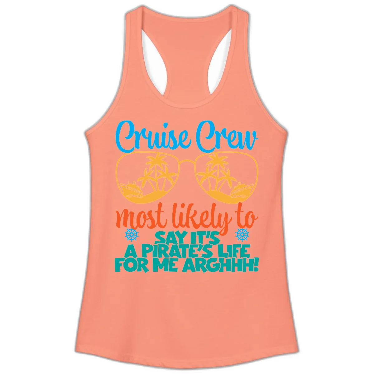 Cruise Crew Most Likely To Say Ahh Ladies Tank in Solid Light Orange