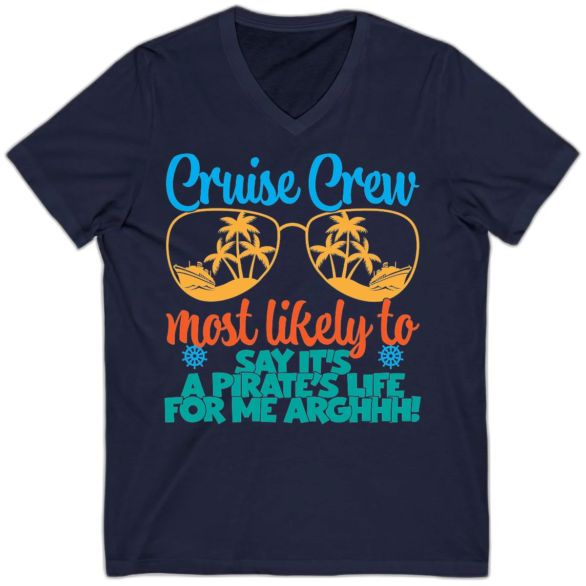 Cruise Crew Most Likely To Say Ahh V-Neck in Navy