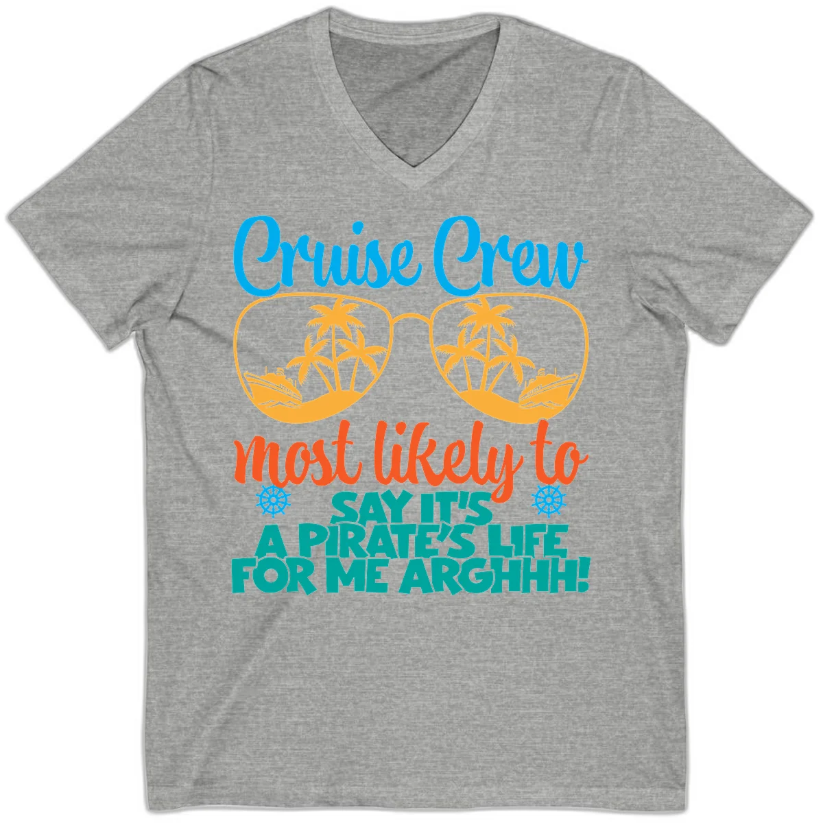 Cruise Crew Most Likely To Say Ahh V-Neck in Athletic Heather