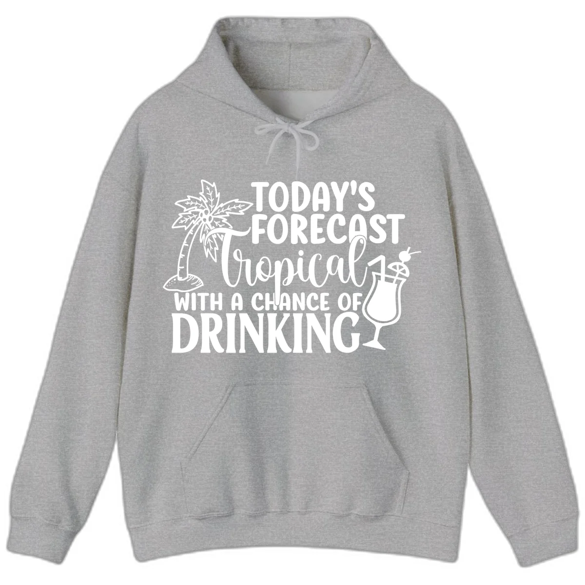 Tropical Forecast Drinking Hoodie in Sport Grey