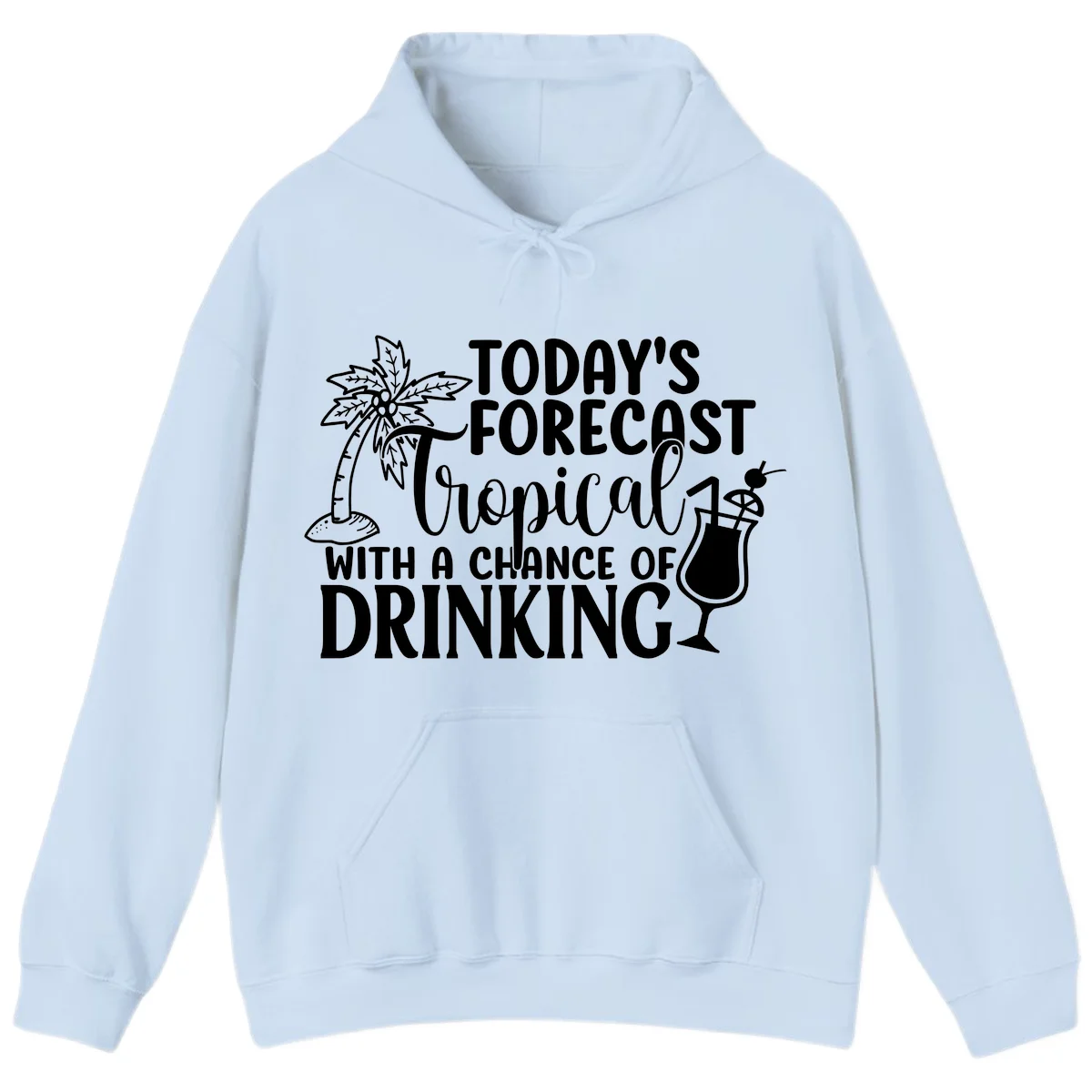 Tropical Forecast Drinking Hoodie in Light Blue