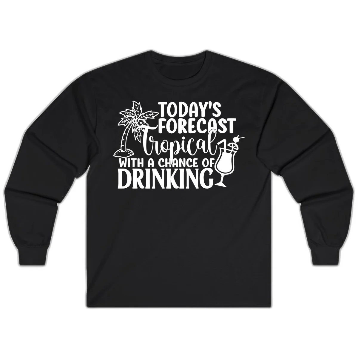 Tropical Forecast Drinking Long Sleeve in Black