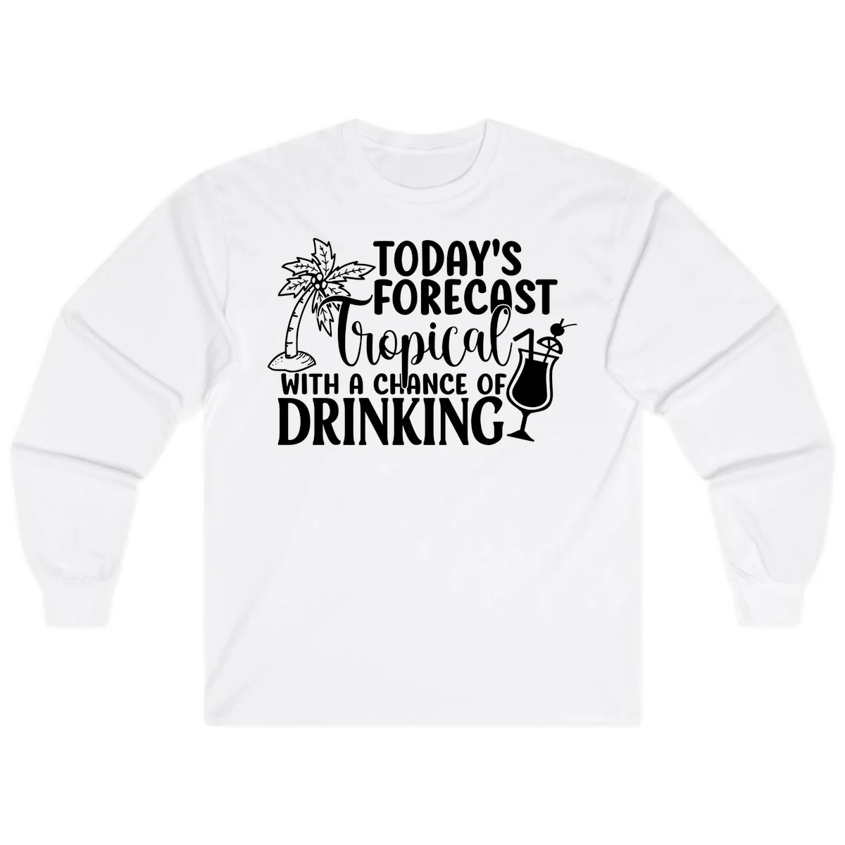 Tropical Forecast Drinking Long Sleeve in White