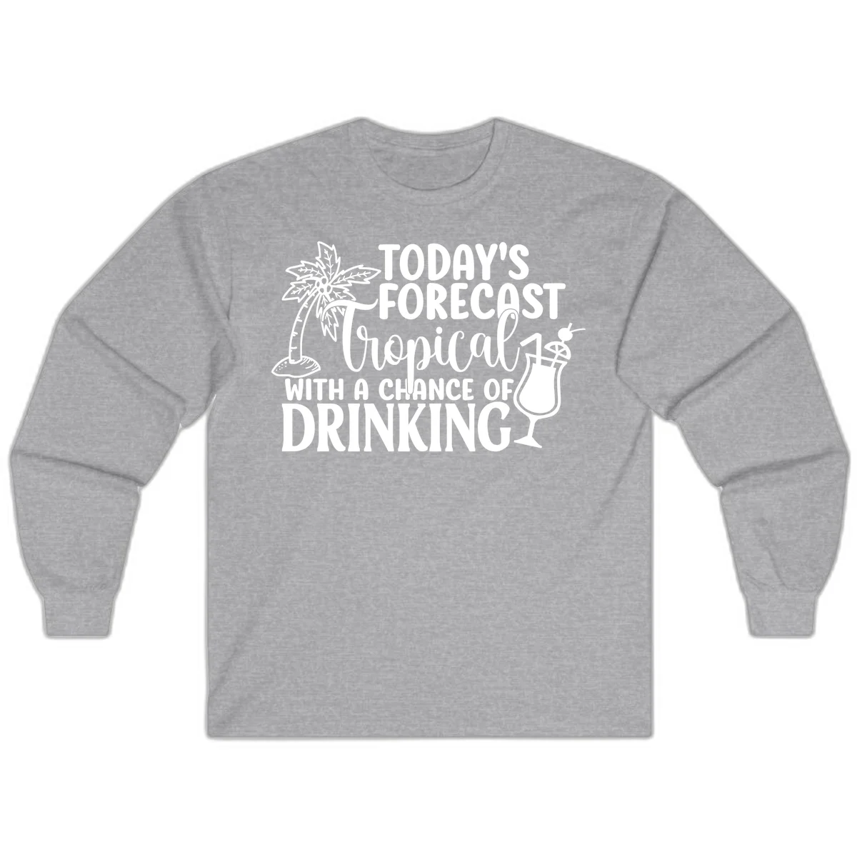 Tropical Forecast Drinking Long Sleeve in Sport Grey