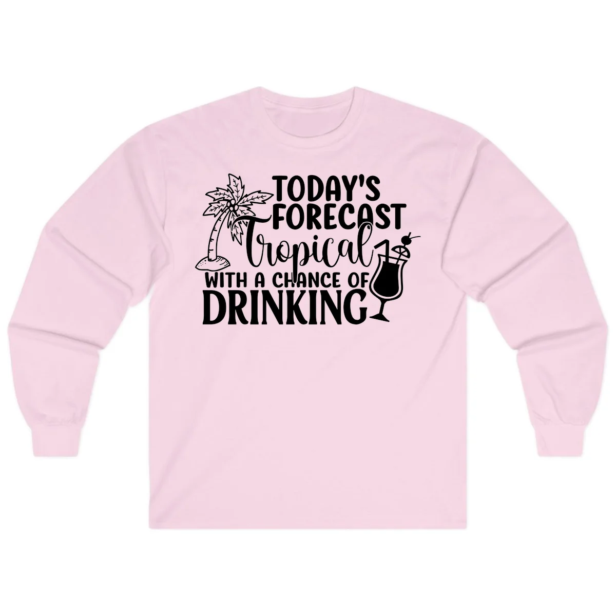 Tropical Forecast Drinking Long Sleeve in Light Pink