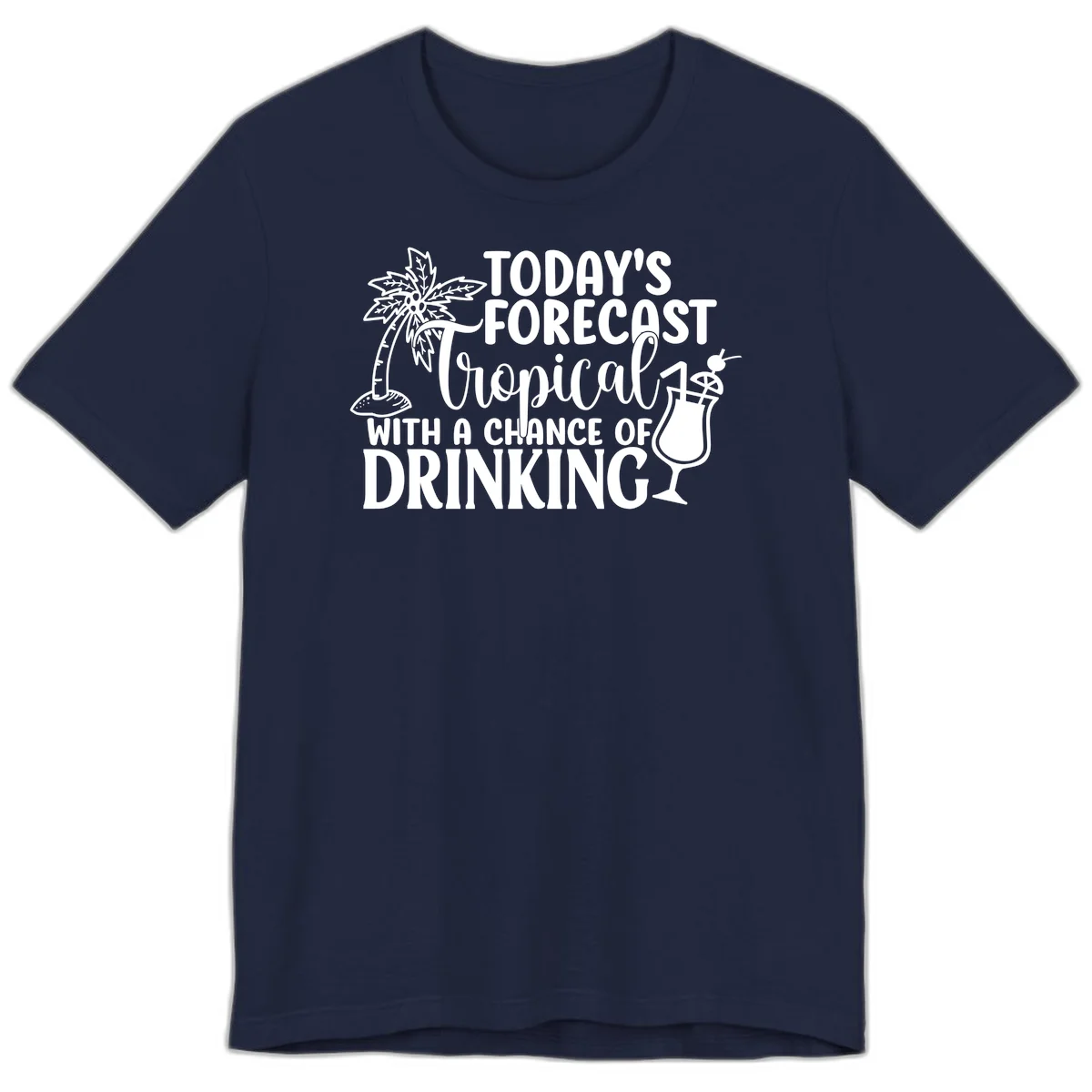 Tropical Forecast Drinking Premium T-Shirt in Navy