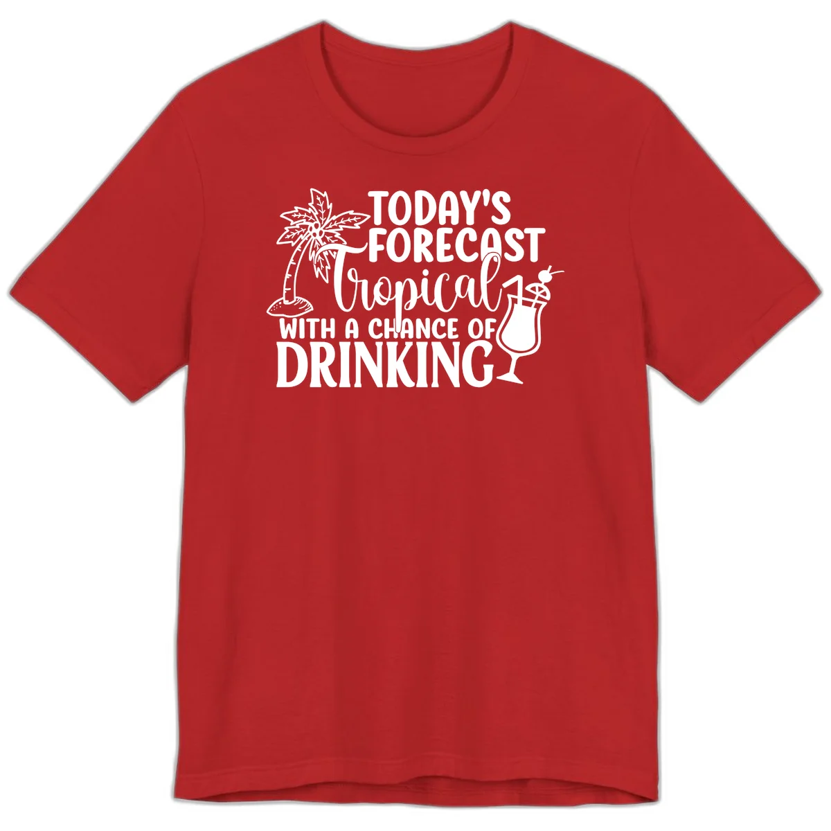 Tropical Forecast Drinking Premium T-Shirt in Red