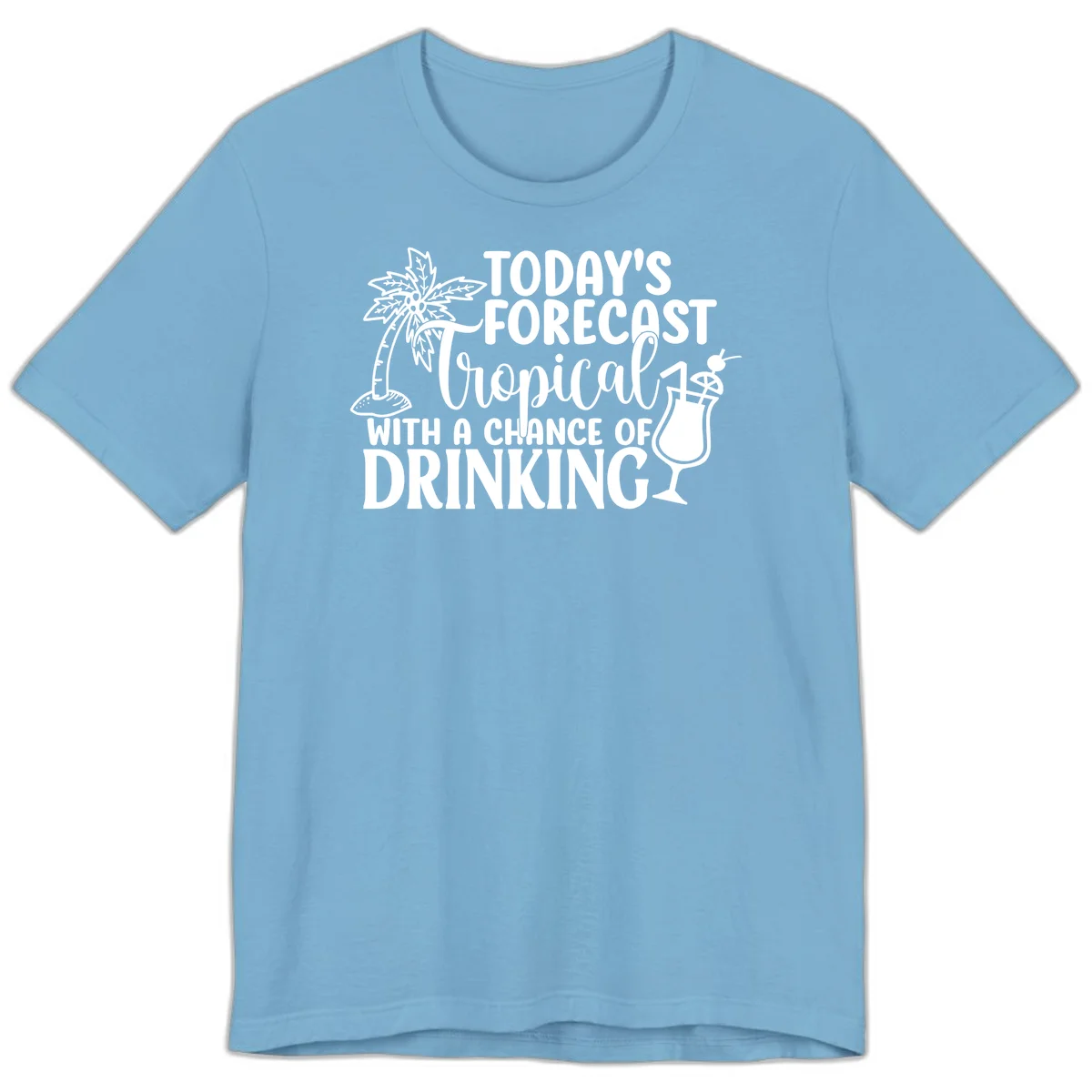Tropical Forecast Drinking Premium T-Shirt in Ocean Blue