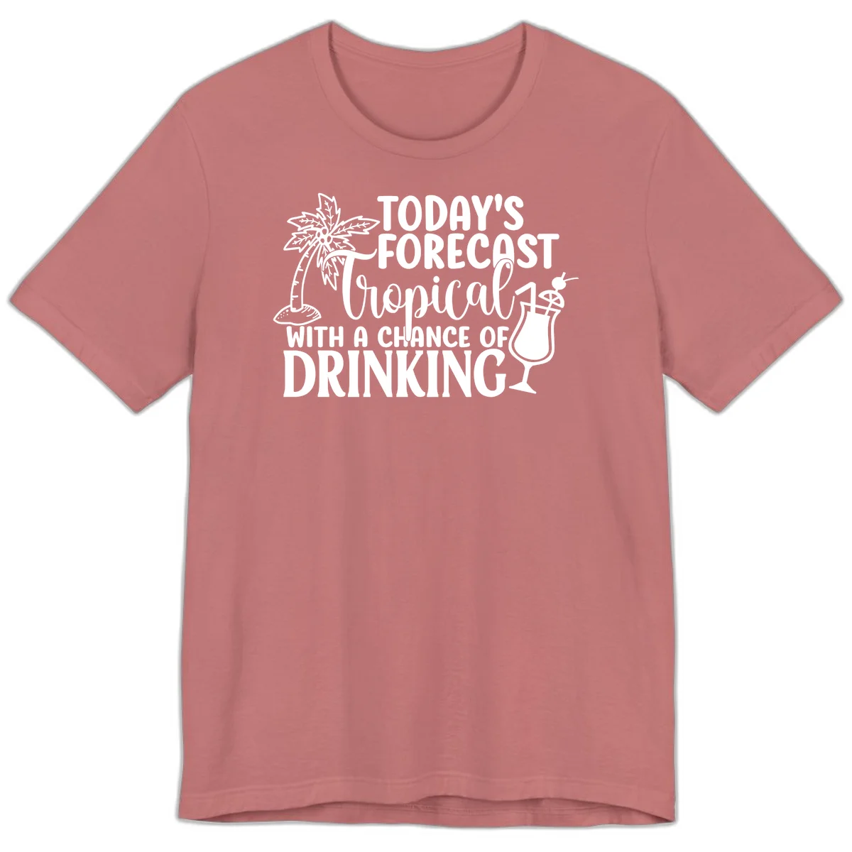 Tropical Forecast Drinking Premium T-Shirt in Mauve