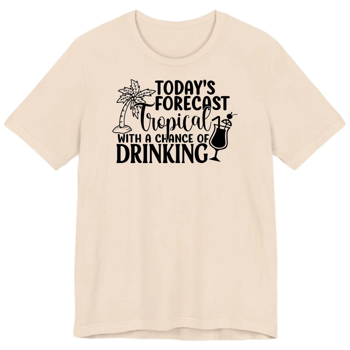 Tropical Forecast Drinking Premium T-Shirt in Soft Cream