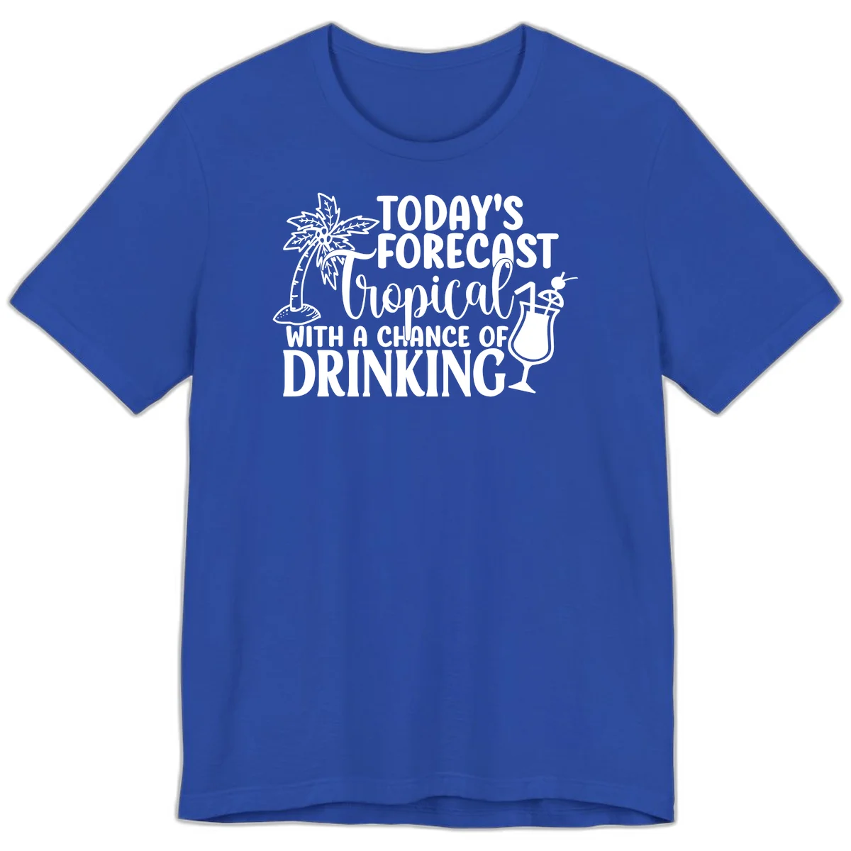 Tropical Forecast Drinking Premium T-Shirt in True Royal