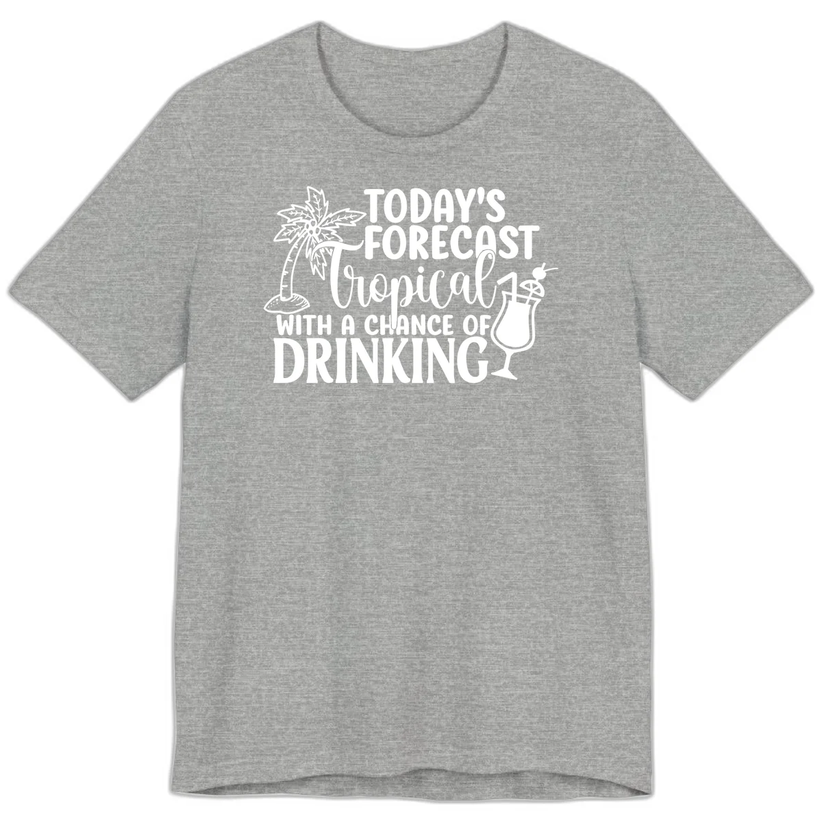 Tropical Forecast Drinking Premium T-Shirt in Athletic Heather