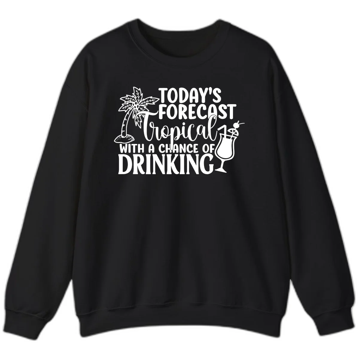 Tropical Forecast Drinking Sweatshirt in Black