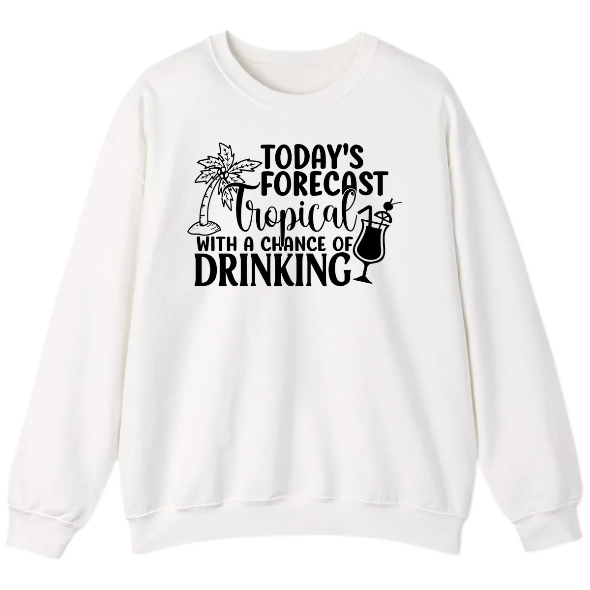 Tropical Forecast Drinking Sweatshirt in White