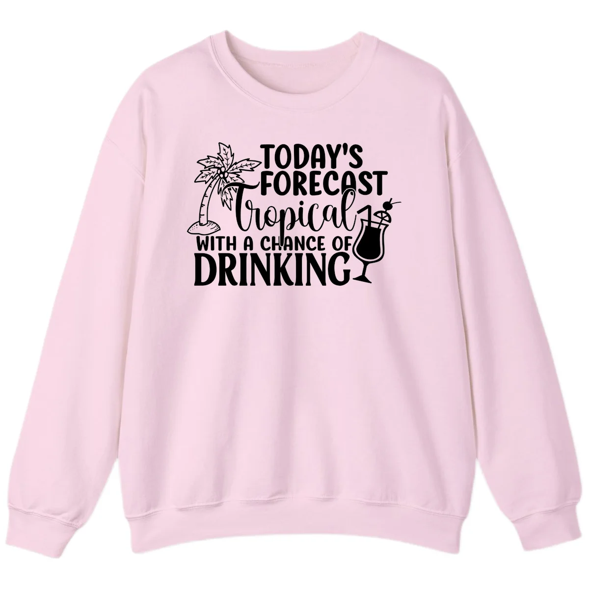 Tropical Forecast Drinking Sweatshirt in Light Pink