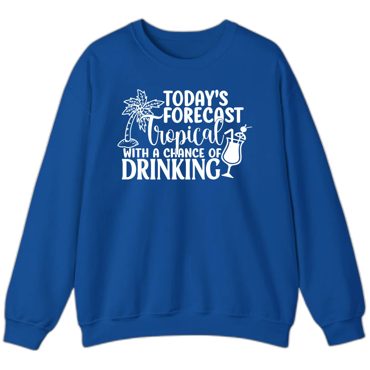Tropical Forecast Drinking Sweatshirt in Royal