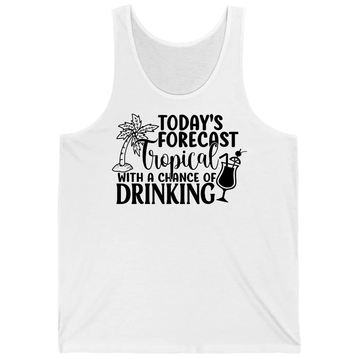 Tropical Forecast Drinking Tank in White