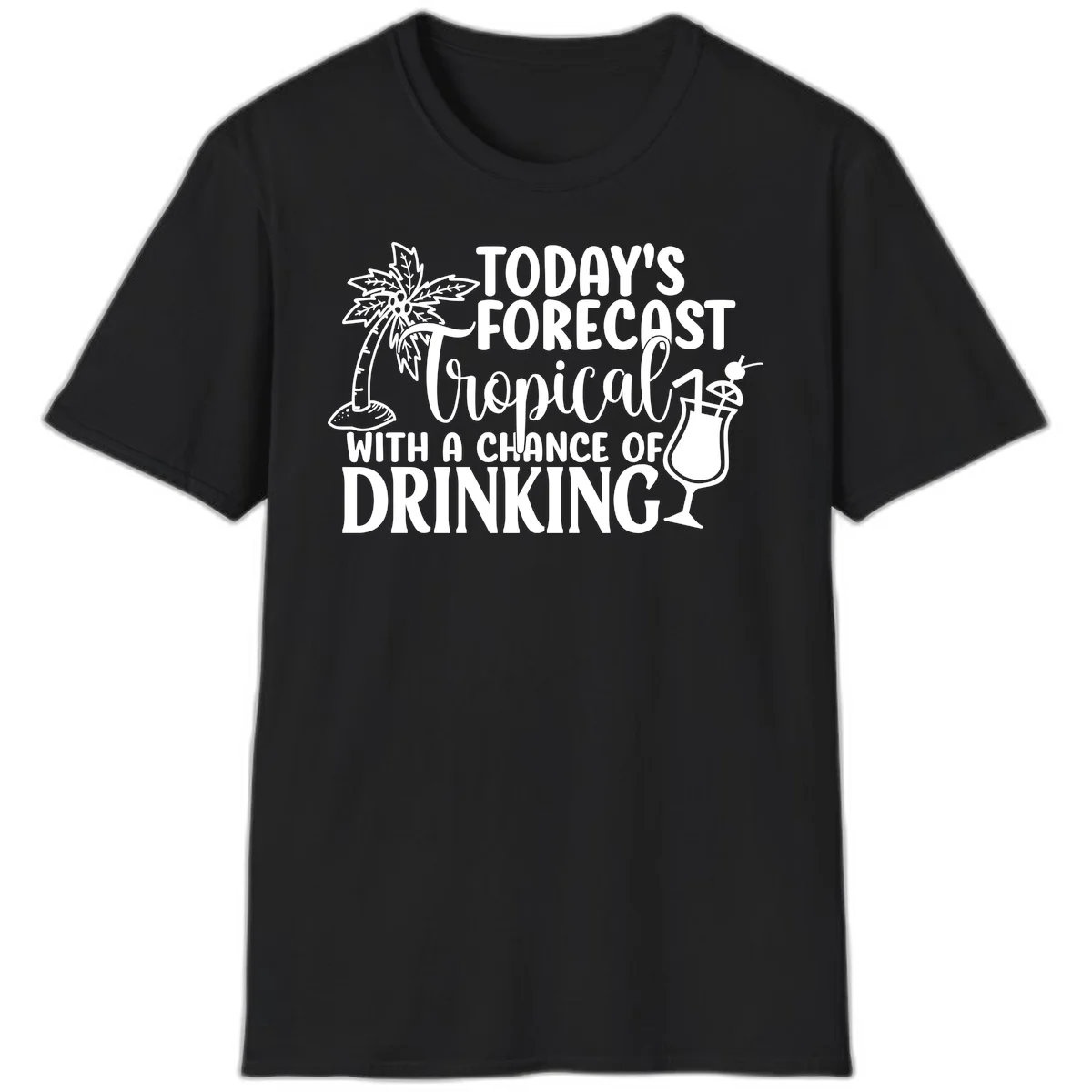 Tropical Forecast Drinking T-Shirt in Black