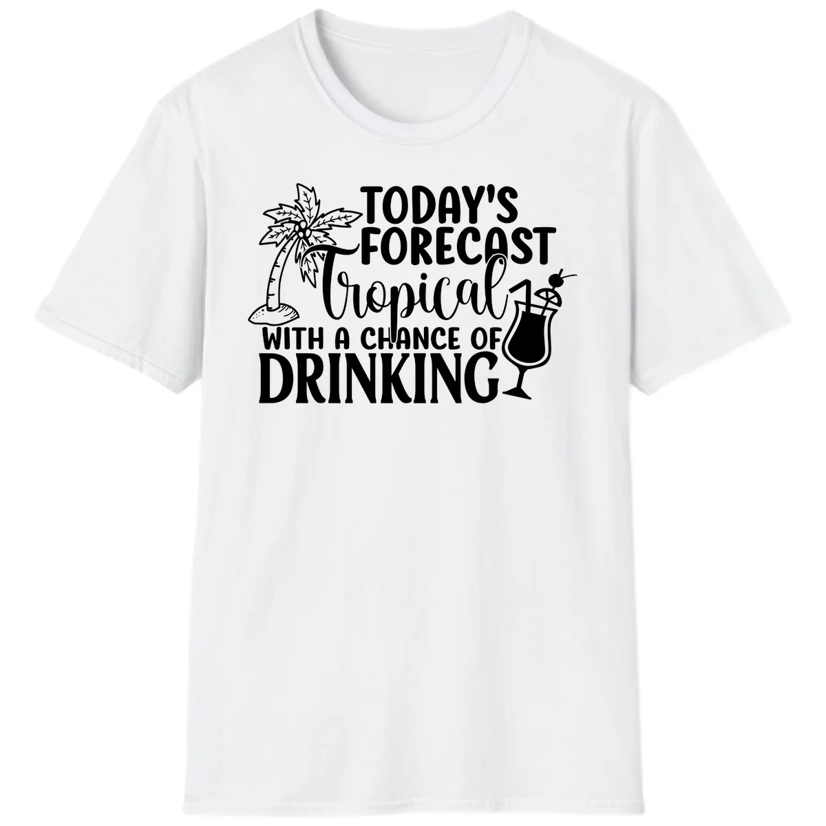 Tropical Forecast Drinking T-Shirt in White