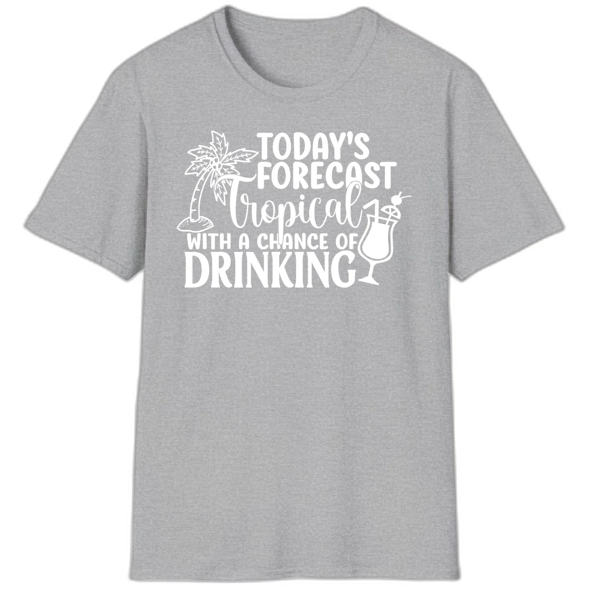 Tropical Forecast Drinking T-Shirt in Sport Grey