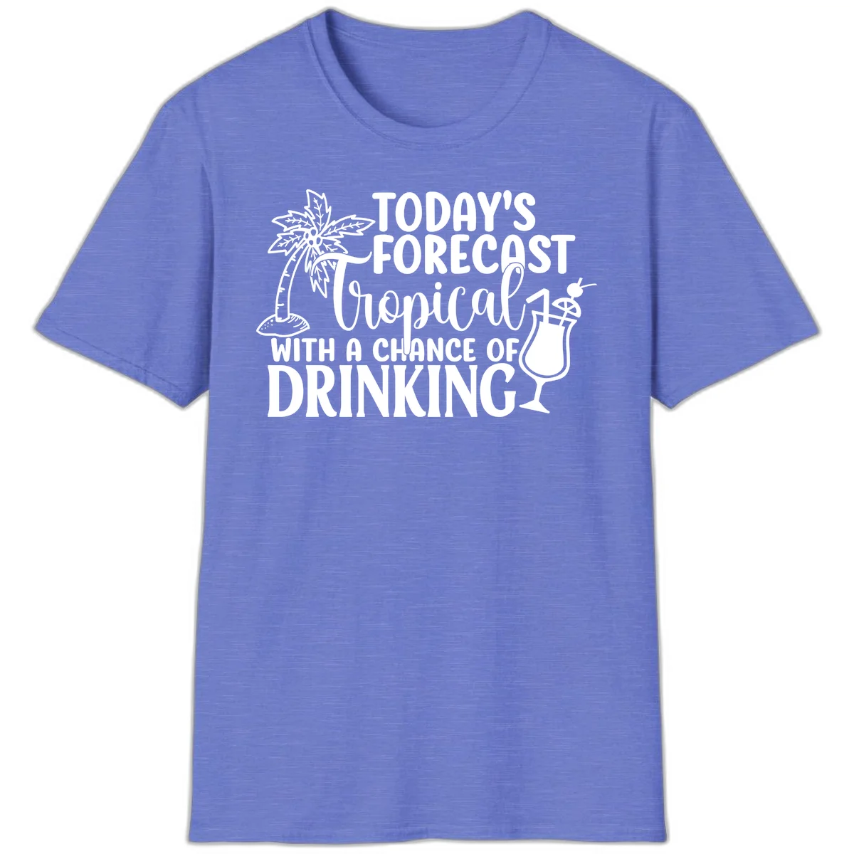 Tropical Forecast Drinking T-Shirt in Heather Royal