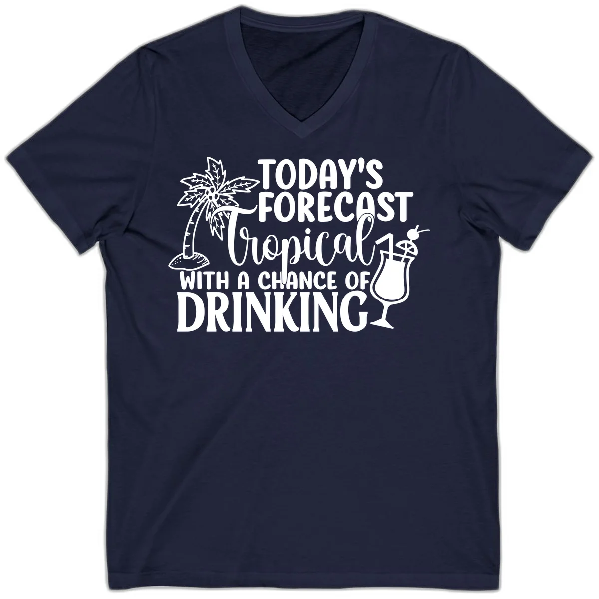 Tropical Forecast Drinking V-Neck in Navy