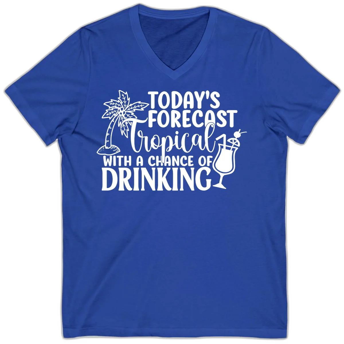 Tropical Forecast Drinking V-Neck in True Royal