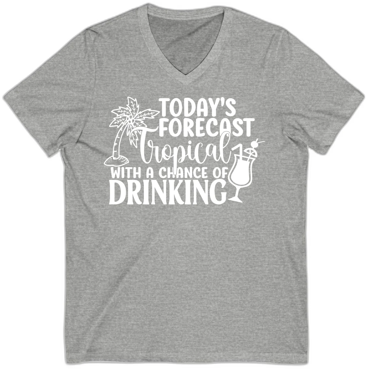 Tropical Forecast Drinking V-Neck in Athletic Heather
