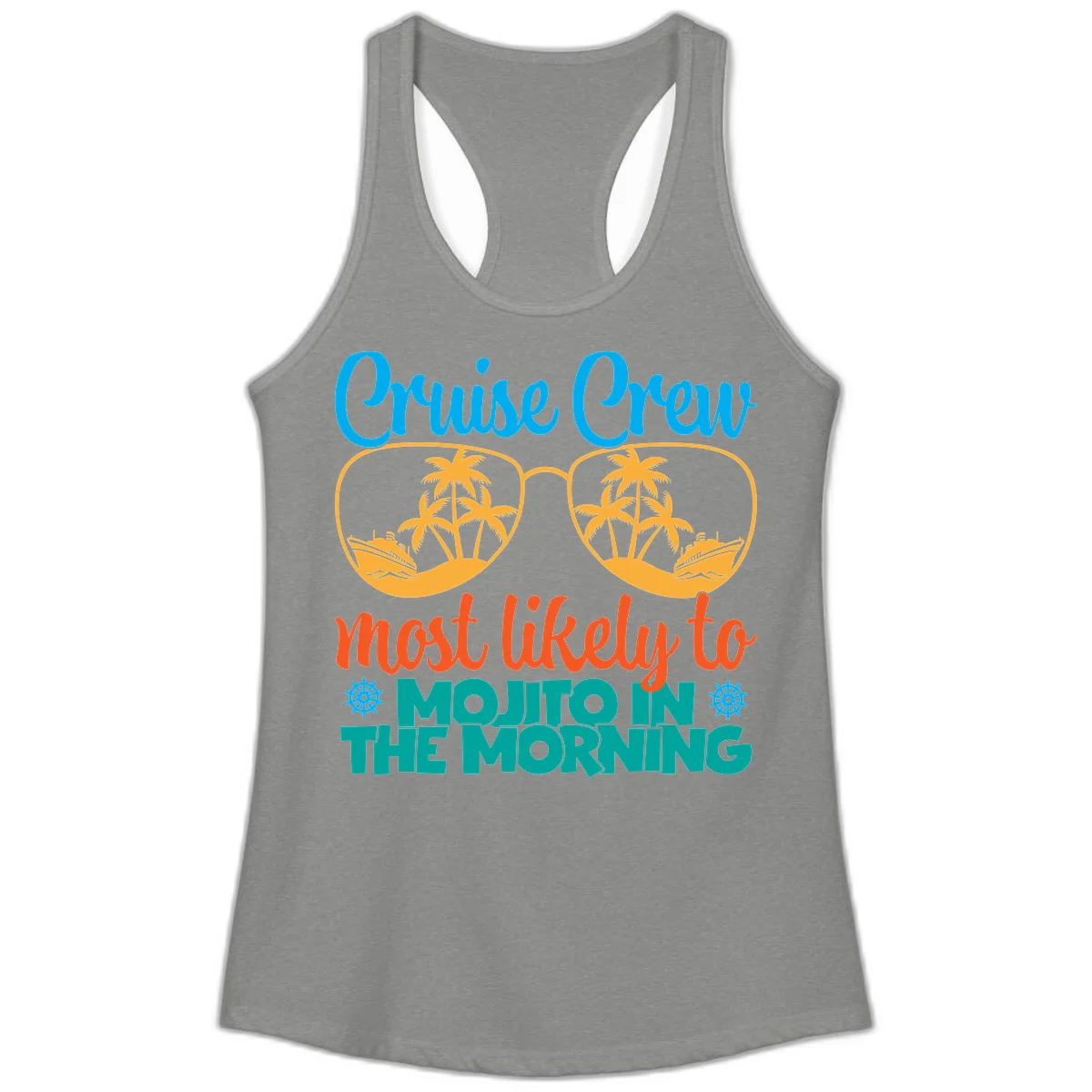 Cruise Crew Most Likely To Mojito Ladies Tank in Heather Grey