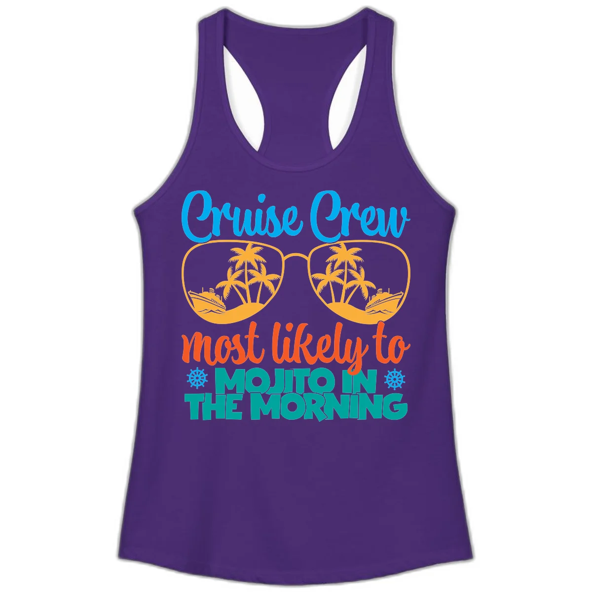 Cruise Crew Most Likely To Mojito Ladies Tank in Solid Purple Rush