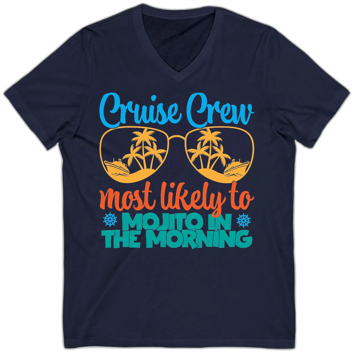 Cruise Crew Most Likely To Mojito V-Neck in Navy