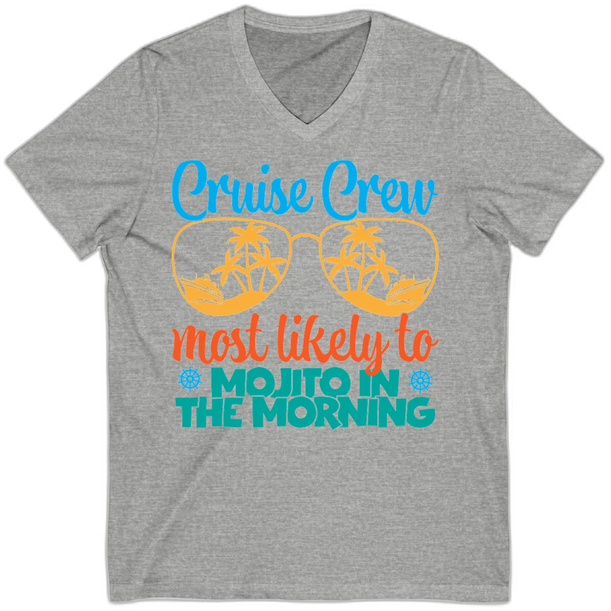Cruise Crew Most Likely To Mojito V-Neck in Athletic Heather