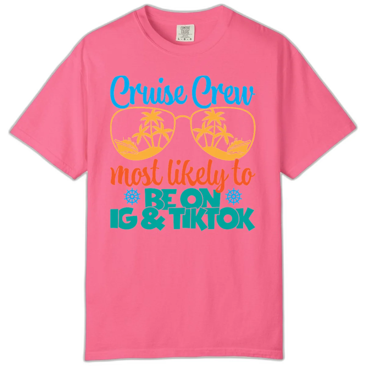 Cruise Crew Most Likely To Beon Ig & Tiktok Comfort Color in Crunchberry