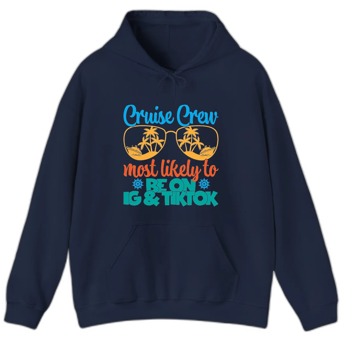 Cruise Crew Most Likely To Beon Ig & Tiktok Hoodie in Navy