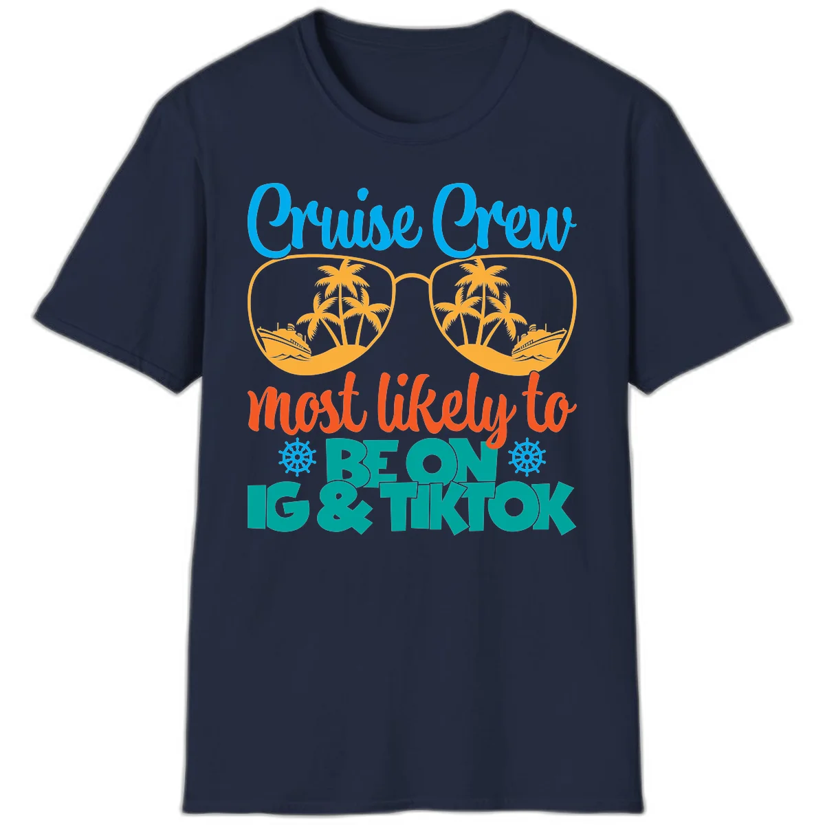 Cruise Crew Most Likely To Beon Ig & Tiktok T-Shirt in Navy
