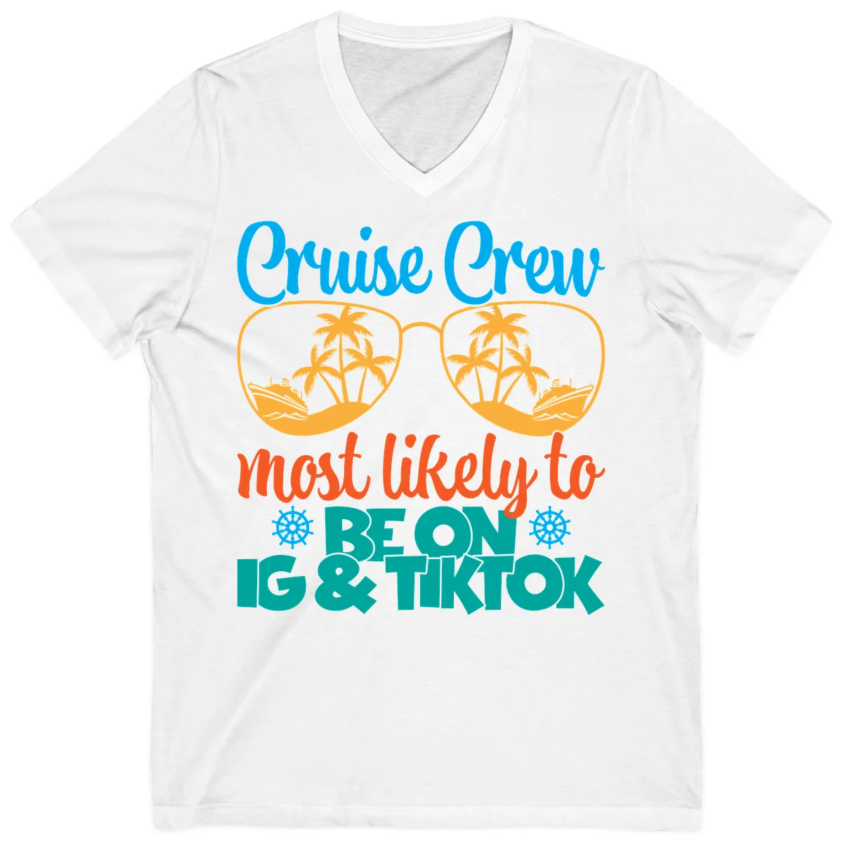 Cruise Crew Most Likely To Beon Ig & Tiktok V-Neck in White