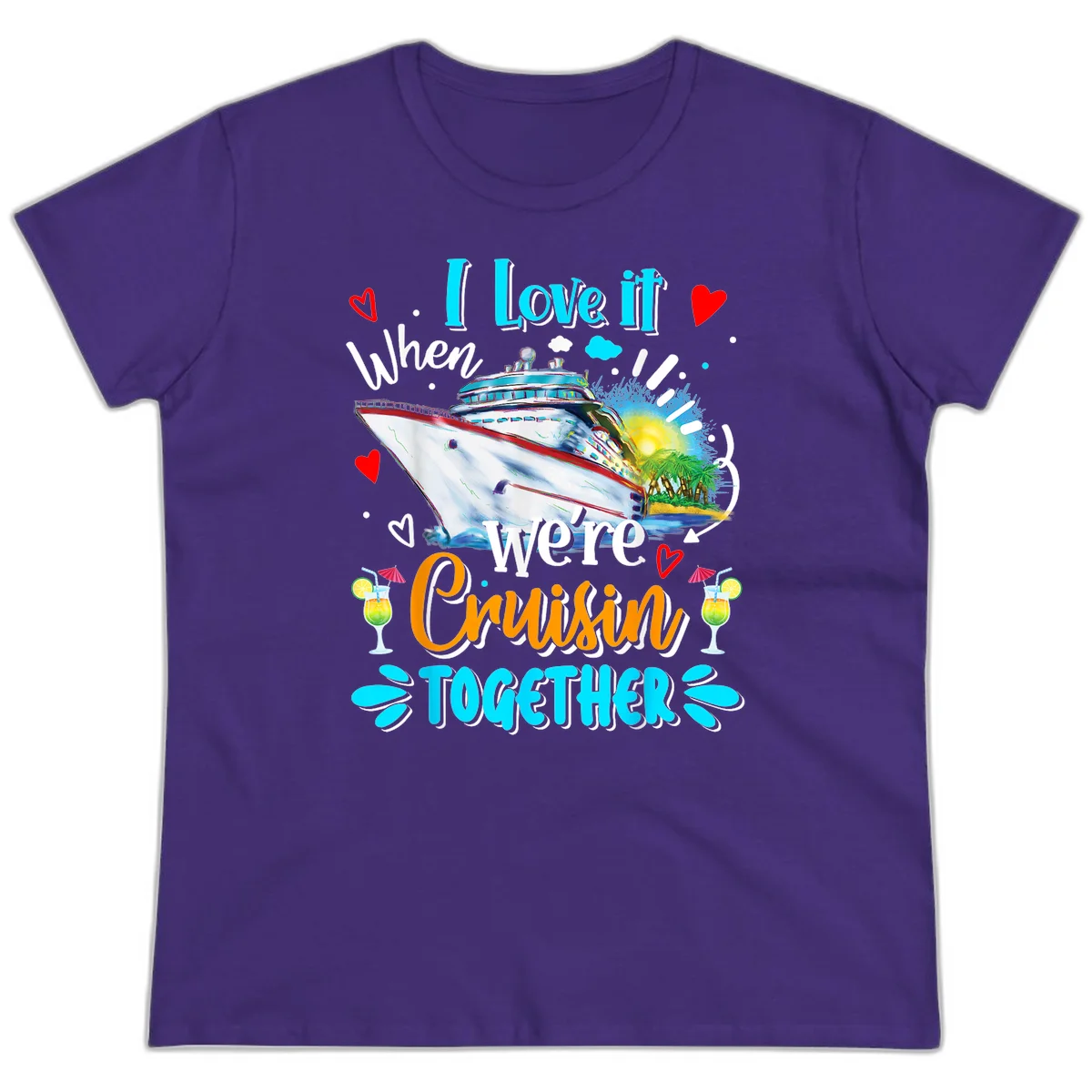 I Love It When We're Cruising Together Ladies Tee in Purple