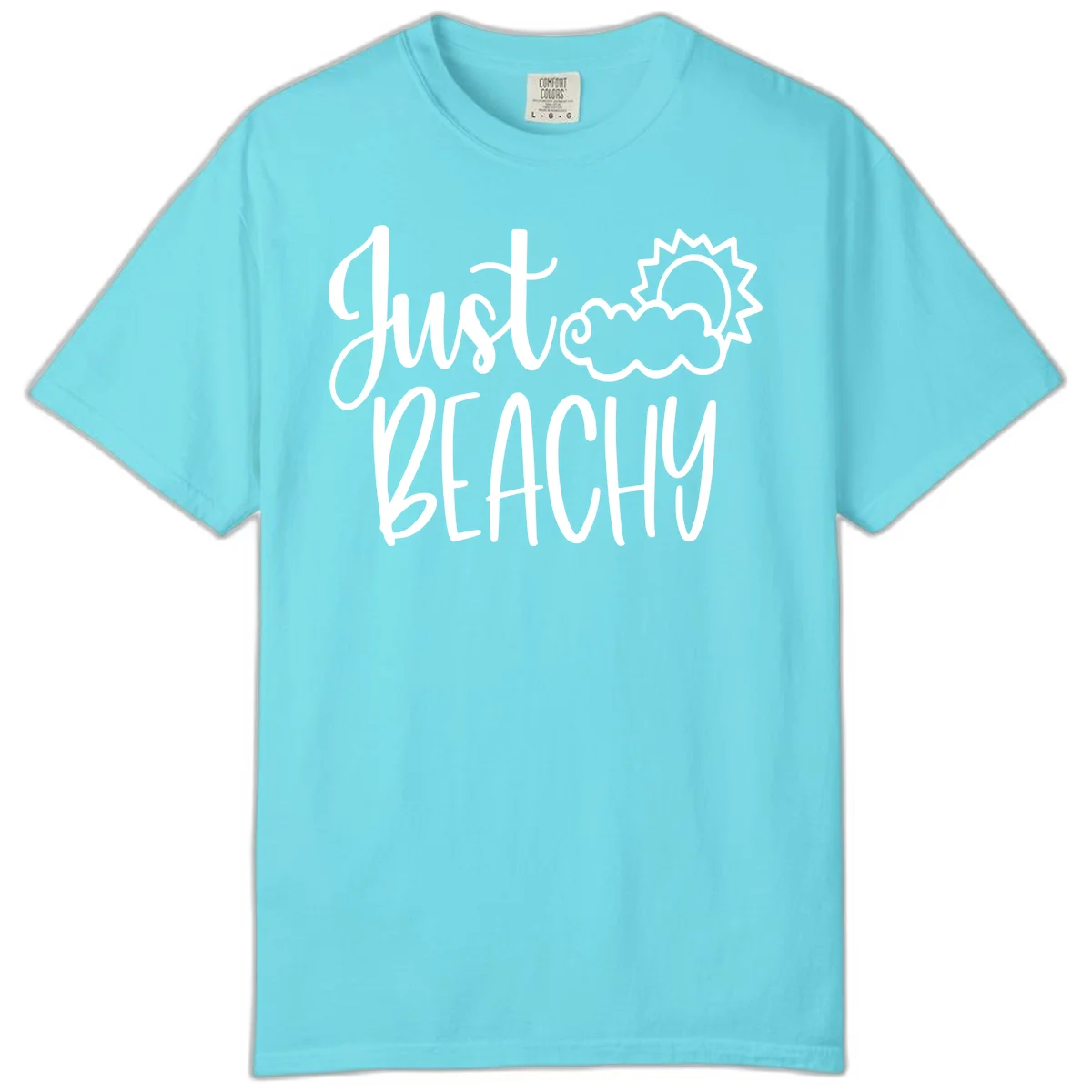 Just Beachy Comfort Color T-Shirt in Lagoon Blue