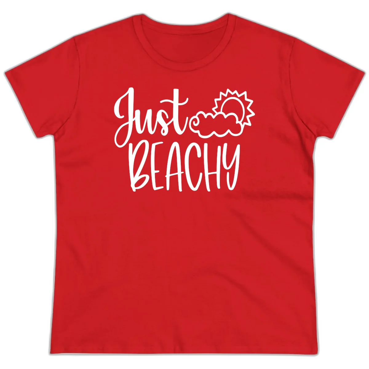 Just Beachy Ladies Tee in Red