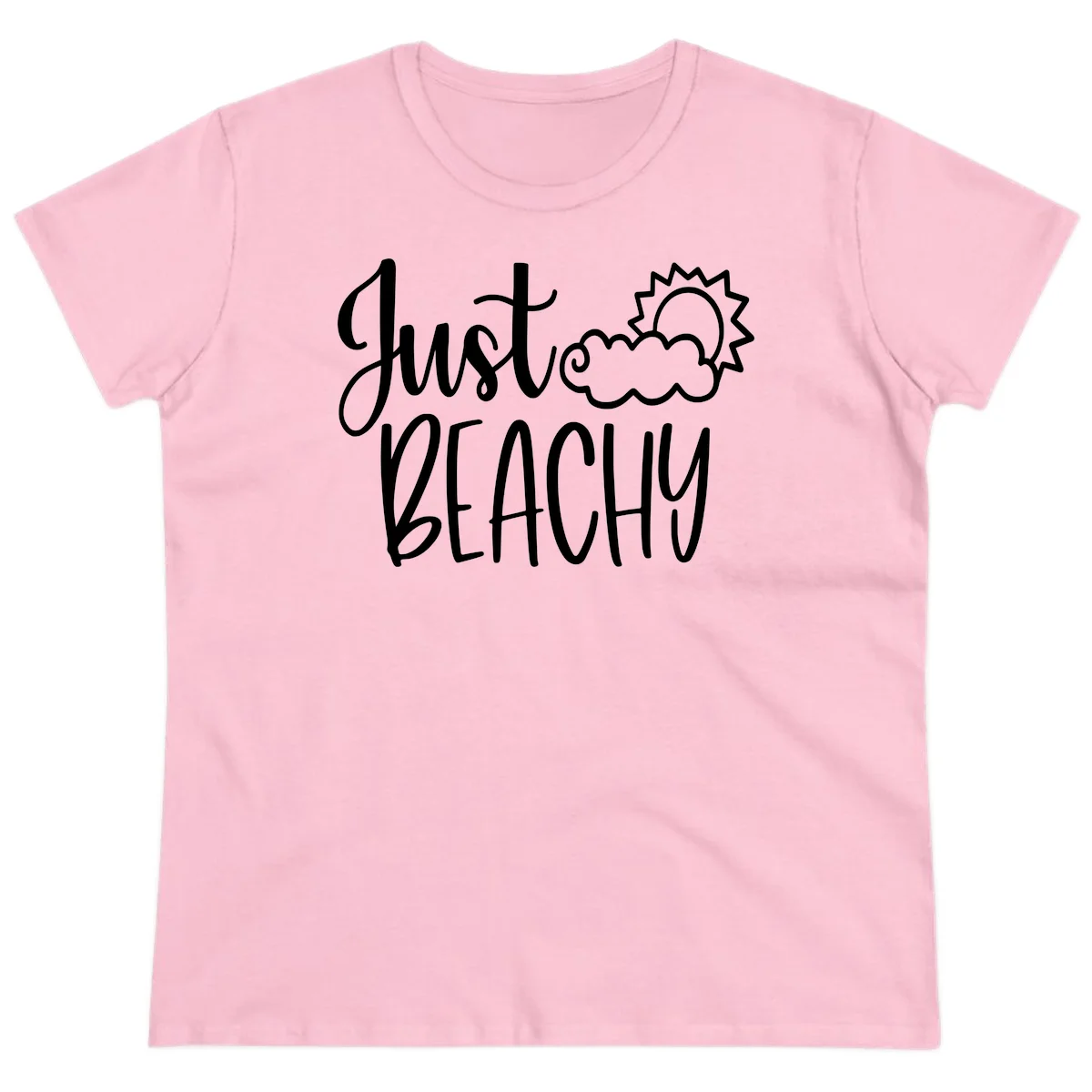 Just Beachy Ladies Tee in Light Pink