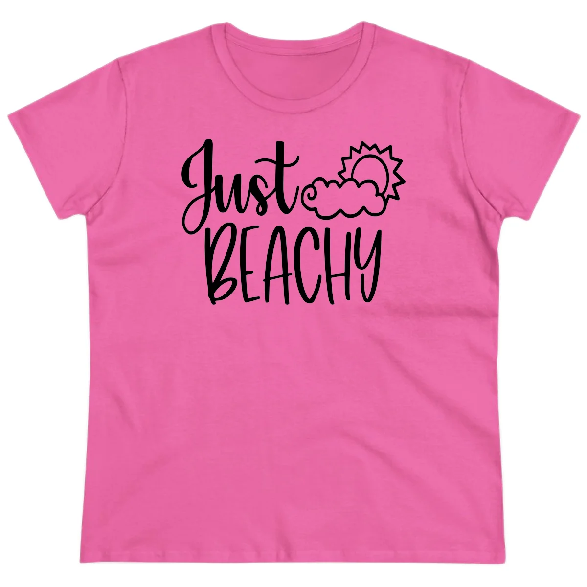 Just Beachy Ladies Tee in Azalea