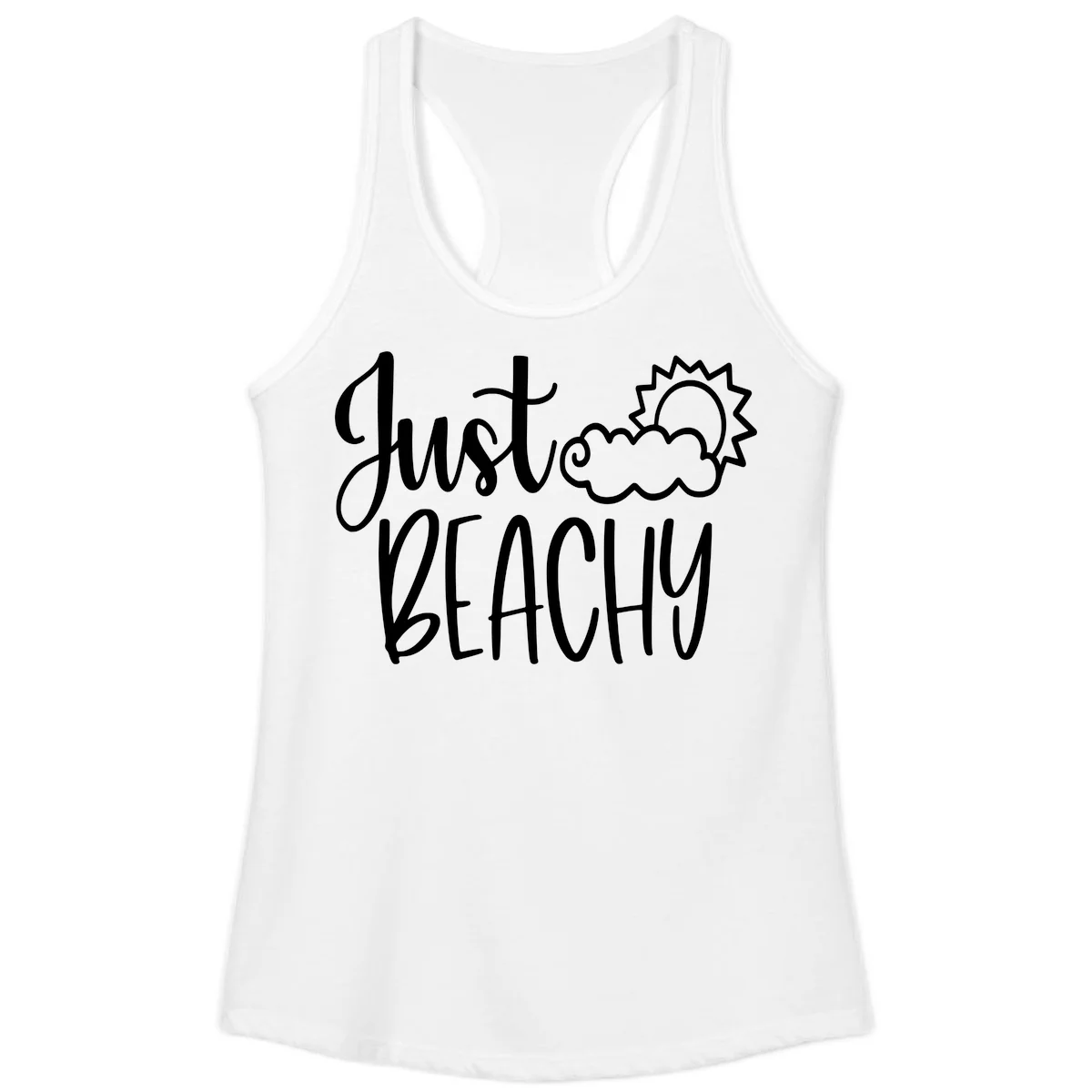 Just Beachy Ladies Tank in White