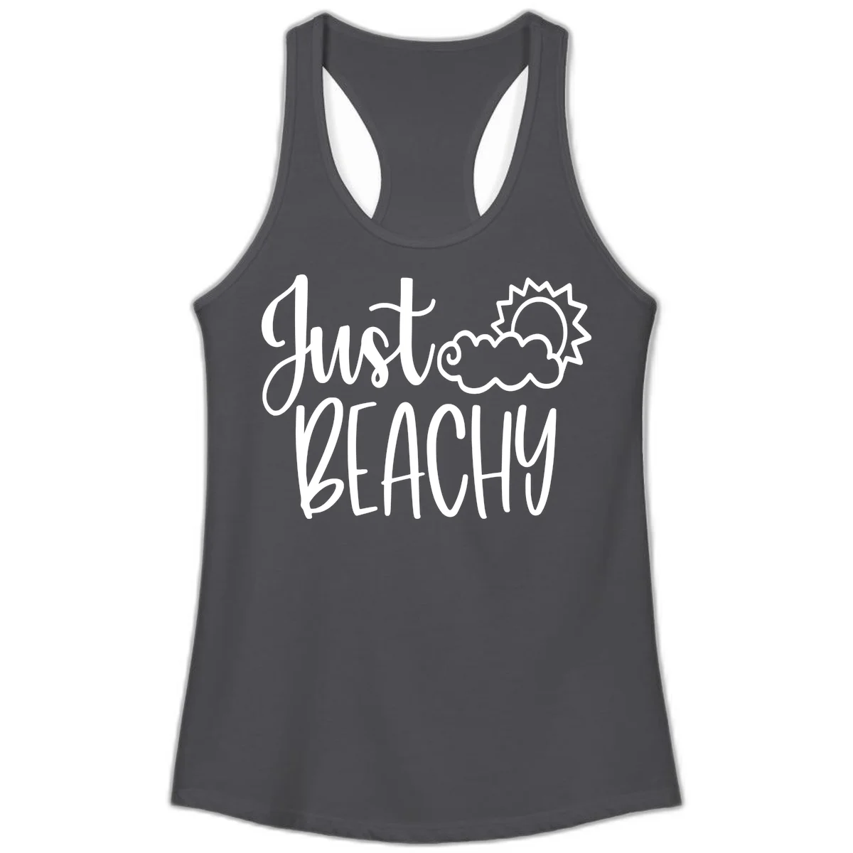 Just Beachy Ladies Tank in Solid Dark Gray