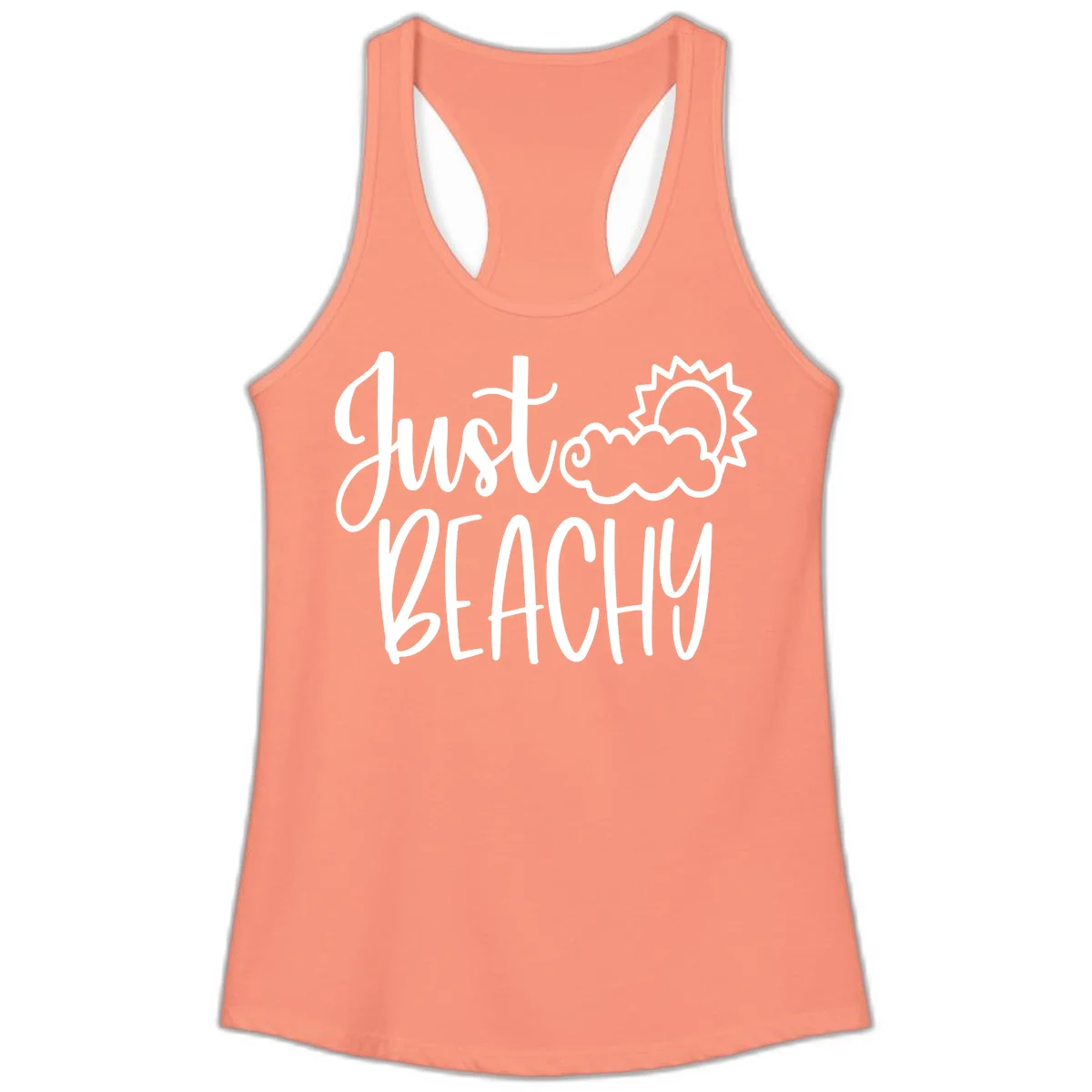 Just Beachy Ladies Tank in Solid Light Orange