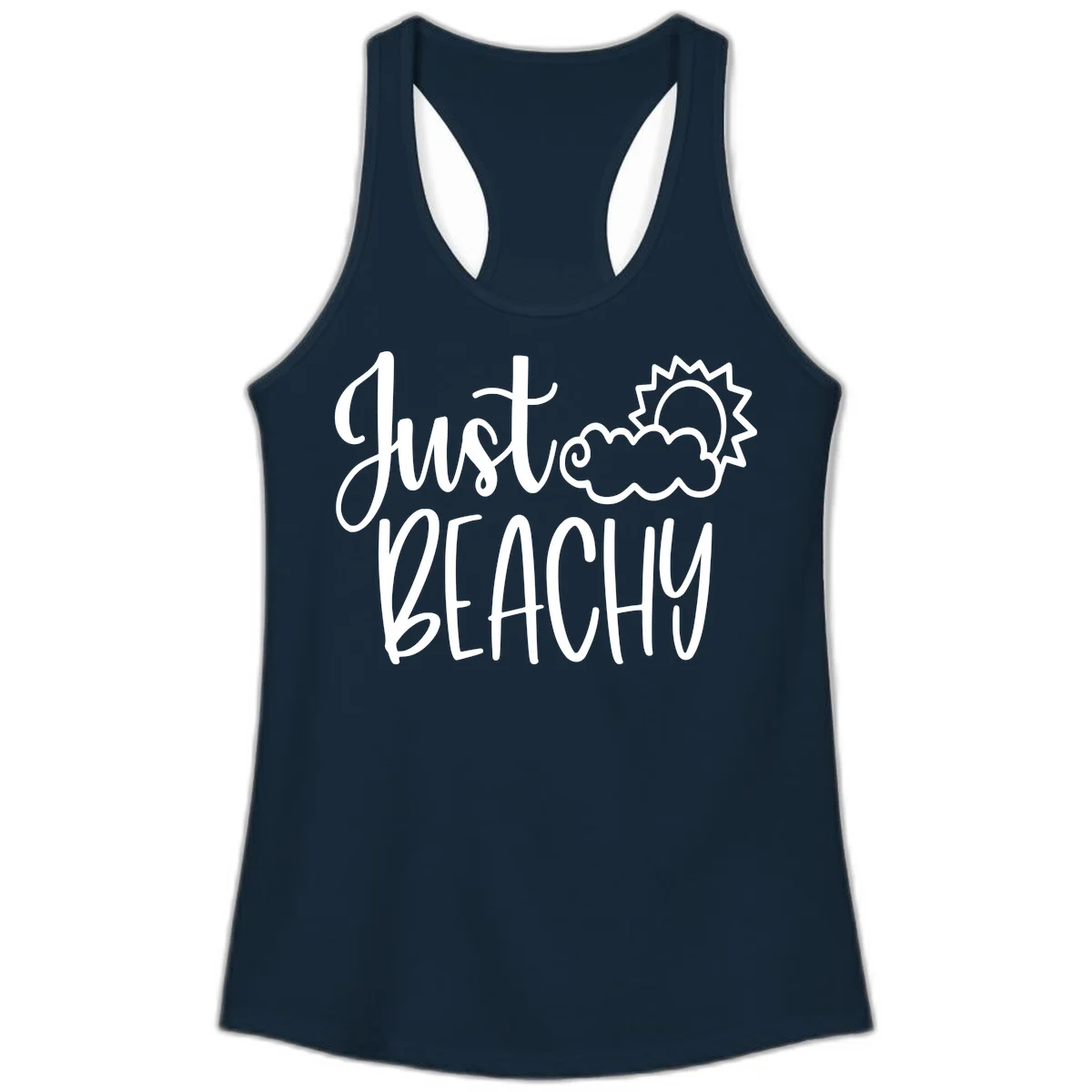 Just Beachy Ladies Tank in Solid Midnight Navy