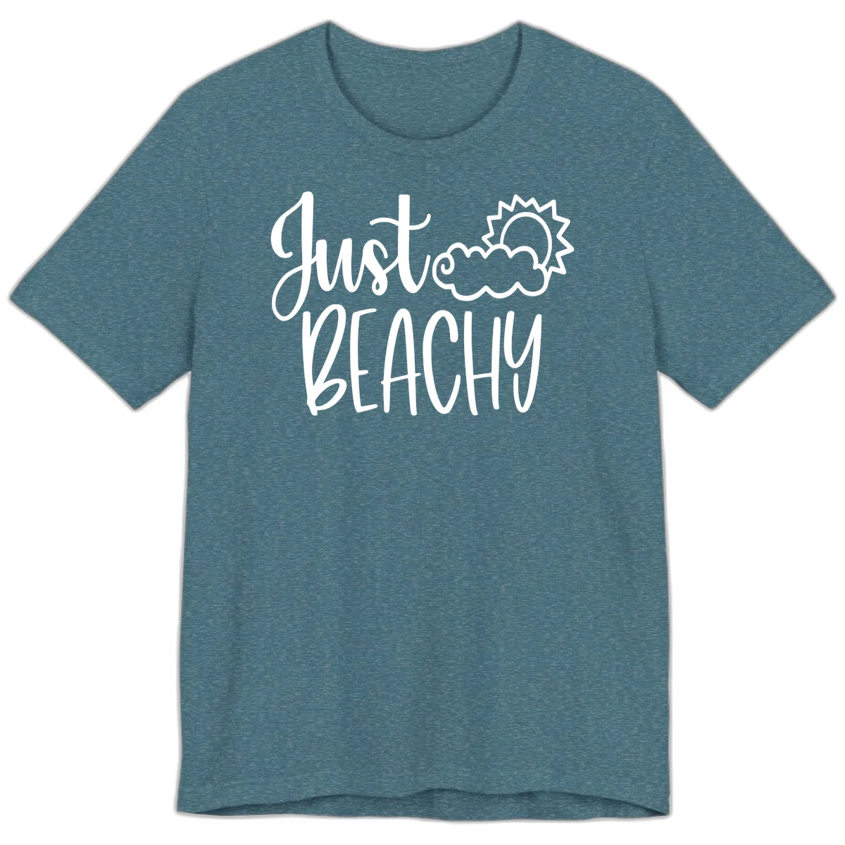 Just Beachy Premium T-Shirt in Heather Deep Teal
