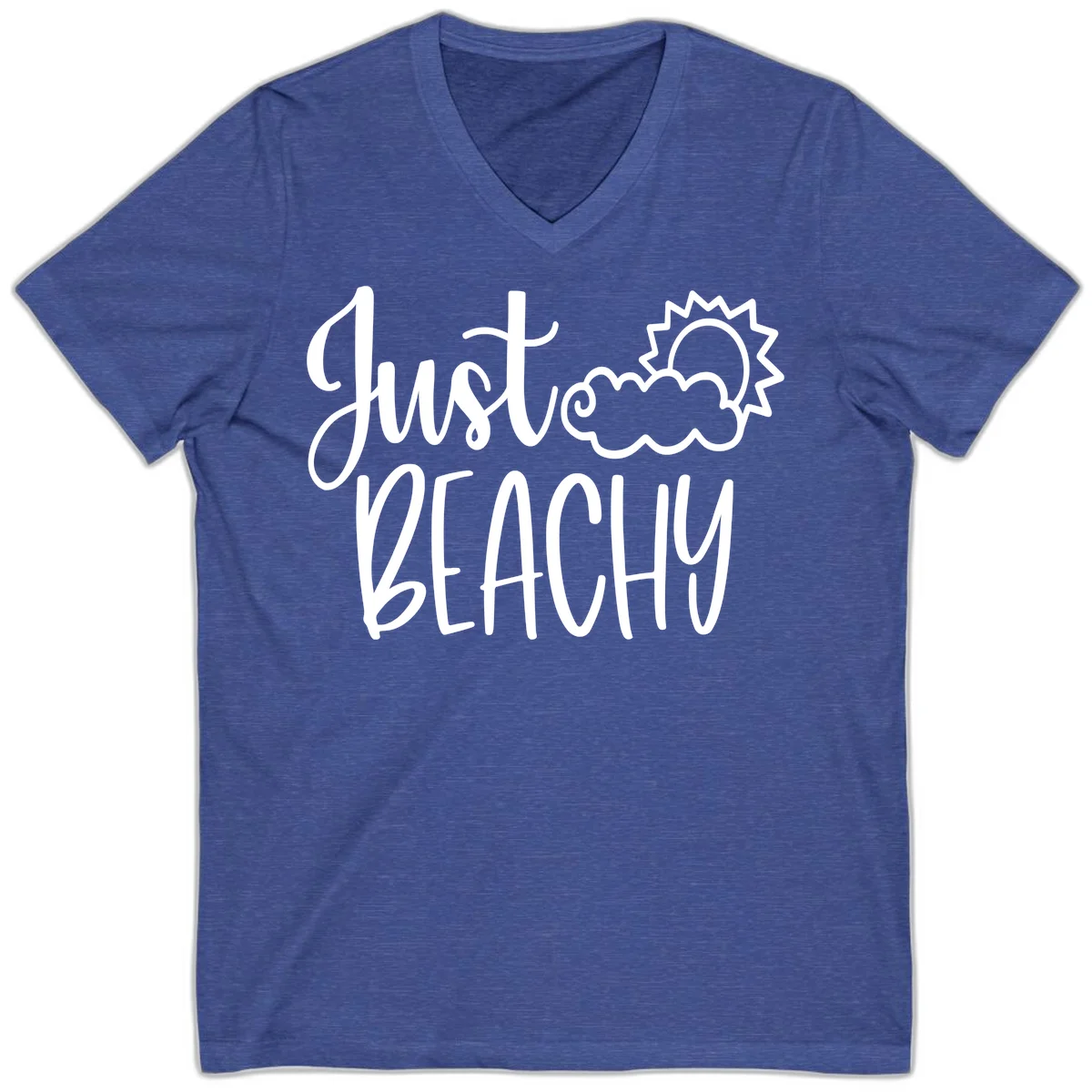 Just Beachy V-Neck in Heather True Royal