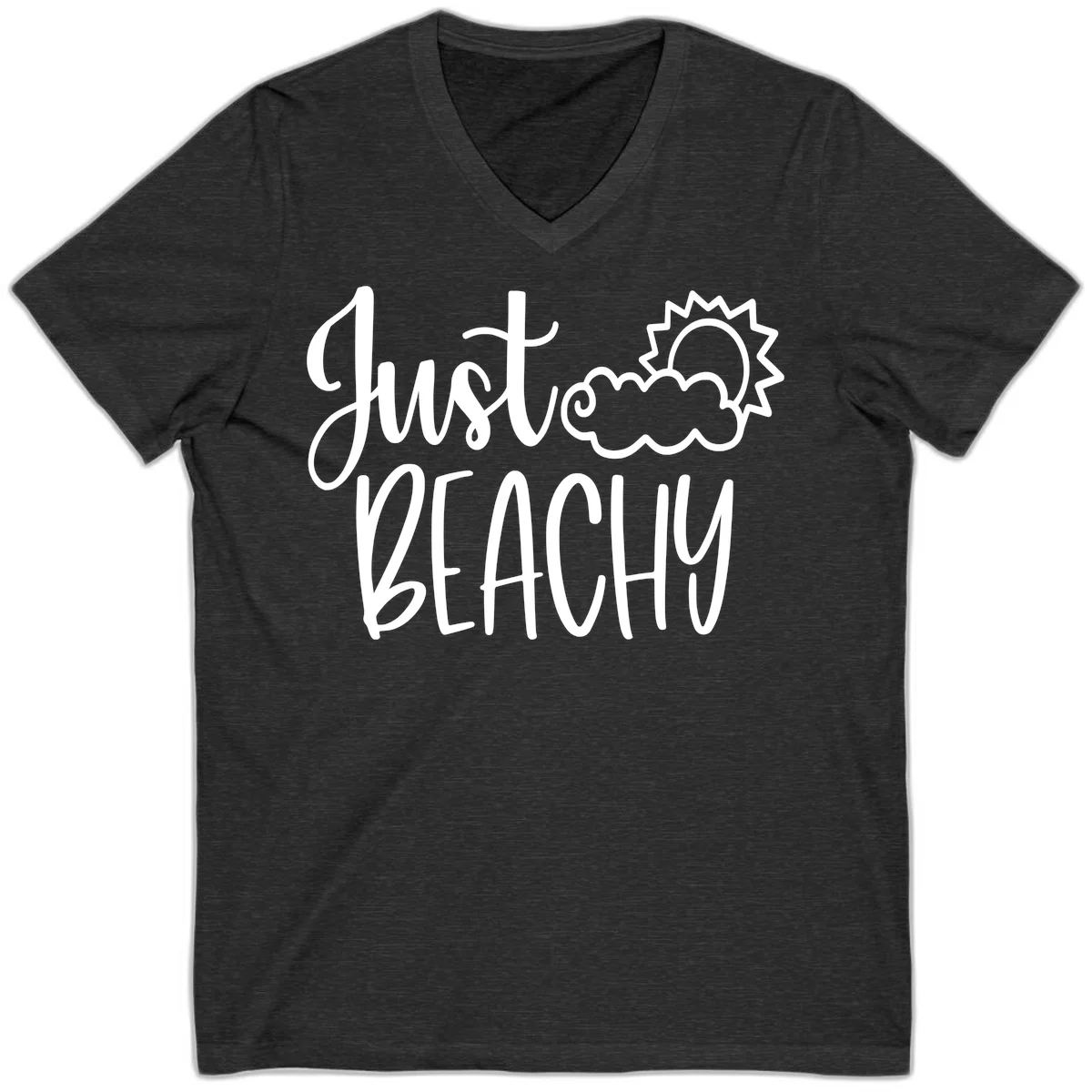 Just Beachy V-Neck in Dark Grey Heather