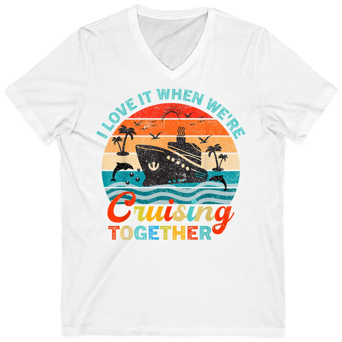 I Love It When We're Cruising Together V-Neck in White